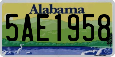 AL license plate 5AE1958