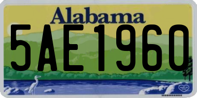 AL license plate 5AE1960