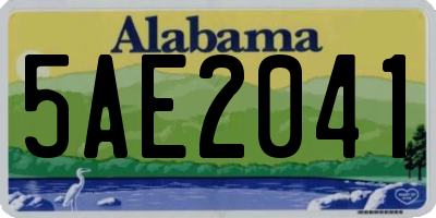 AL license plate 5AE2041