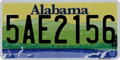 AL license plate 5AE2156