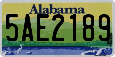 AL license plate 5AE2189