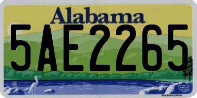 AL license plate 5AE2265