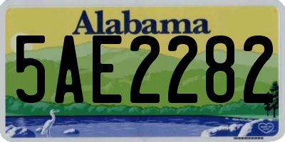 AL license plate 5AE2282