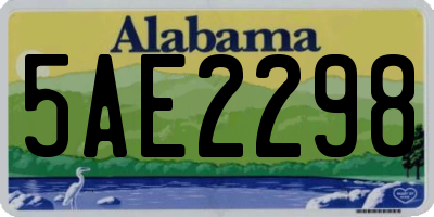 AL license plate 5AE2298