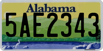 AL license plate 5AE2343