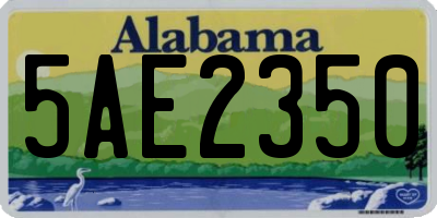 AL license plate 5AE2350