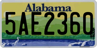 AL license plate 5AE2360