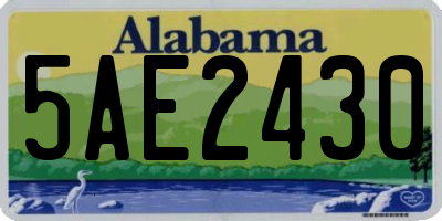 AL license plate 5AE2430