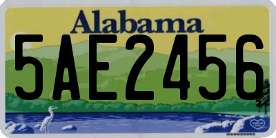 AL license plate 5AE2456