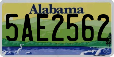 AL license plate 5AE2562