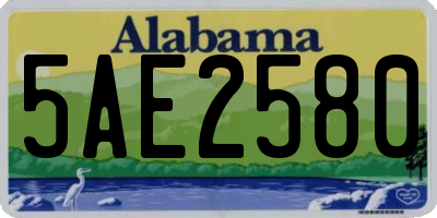 AL license plate 5AE2580