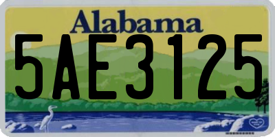 AL license plate 5AE3125