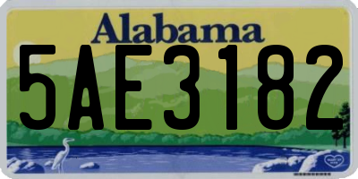 AL license plate 5AE3182