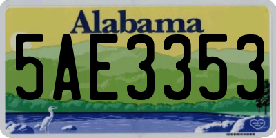 AL license plate 5AE3353