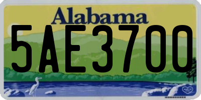 AL license plate 5AE3700