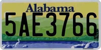 AL license plate 5AE3766