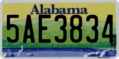 AL license plate 5AE3834