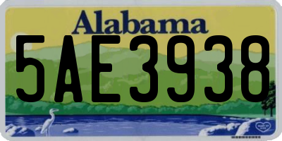 AL license plate 5AE3938