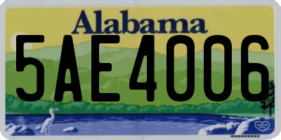 AL license plate 5AE4006