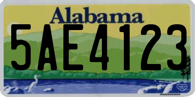 AL license plate 5AE4123