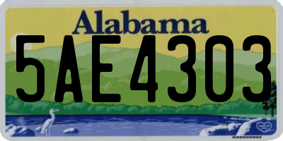 AL license plate 5AE4303
