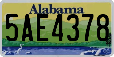 AL license plate 5AE4378