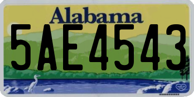 AL license plate 5AE4543
