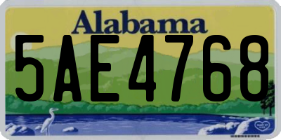 AL license plate 5AE4768