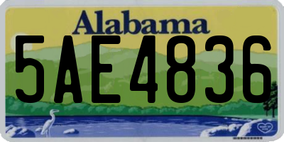 AL license plate 5AE4836