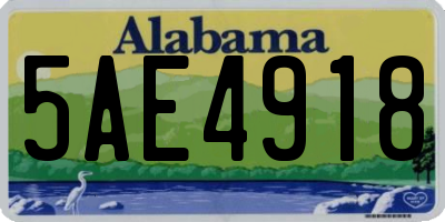 AL license plate 5AE4918