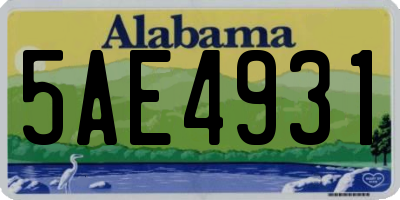AL license plate 5AE4931