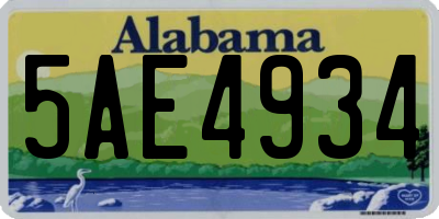 AL license plate 5AE4934