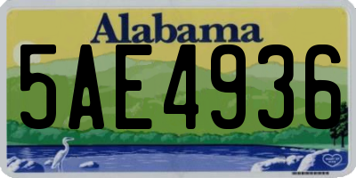 AL license plate 5AE4936