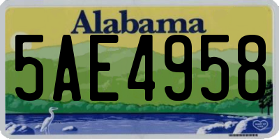 AL license plate 5AE4958