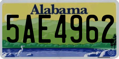 AL license plate 5AE4962