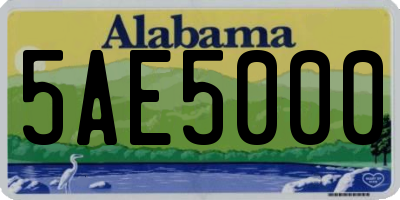 AL license plate 5AE5000