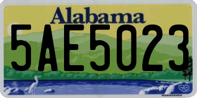 AL license plate 5AE5023