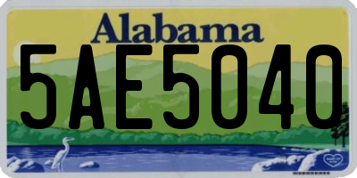 AL license plate 5AE5040