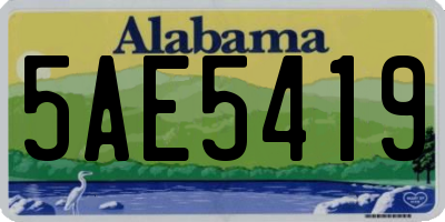 AL license plate 5AE5419