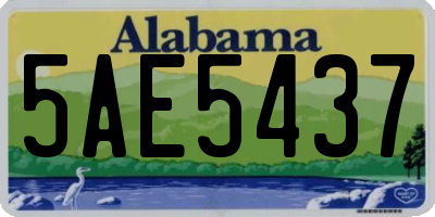 AL license plate 5AE5437