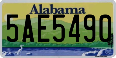 AL license plate 5AE5490