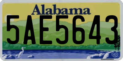 AL license plate 5AE5643