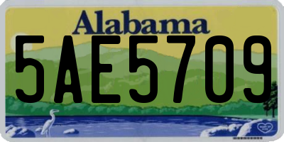AL license plate 5AE5709