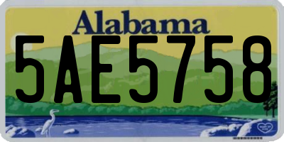 AL license plate 5AE5758