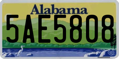 AL license plate 5AE5808