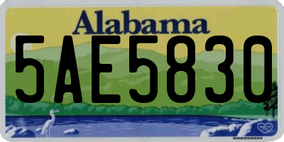 AL license plate 5AE5830