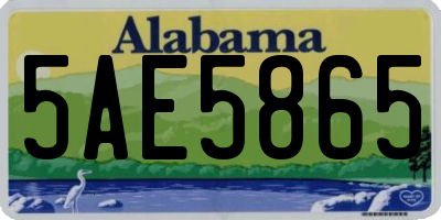 AL license plate 5AE5865
