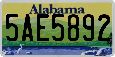 AL license plate 5AE5892