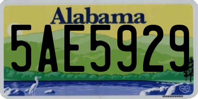 AL license plate 5AE5929