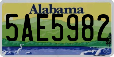 AL license plate 5AE5982